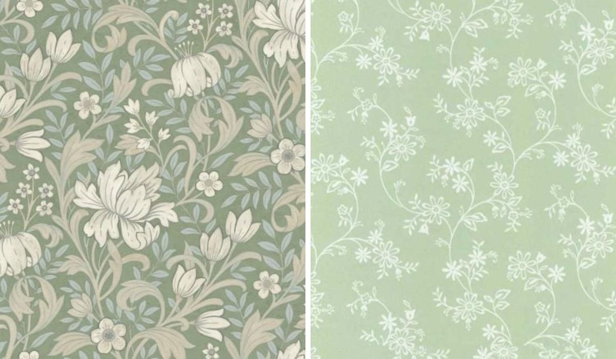 sage coloured wallpaper